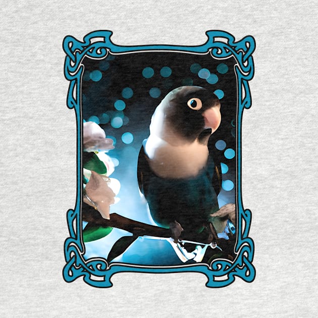 Pretty Blue Black Masked Lovebird by DigiDreams